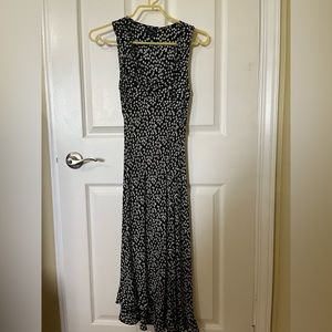 Polka dot summer dress with ruffle trim